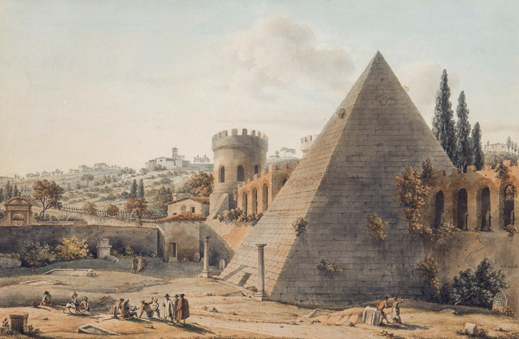 Victor-Jean Nicolle, Porte Saint-Paul et pyramide de Cestius à Rome